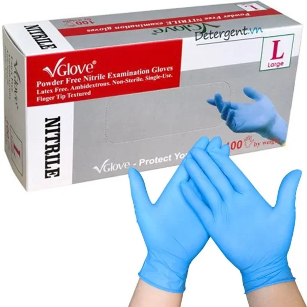 Găng tay y tế VGLOVE Nitrile 3.5g Xanh
